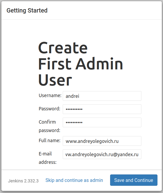 Create First Admin User Jenkins изображение с сайта www.aredel.com