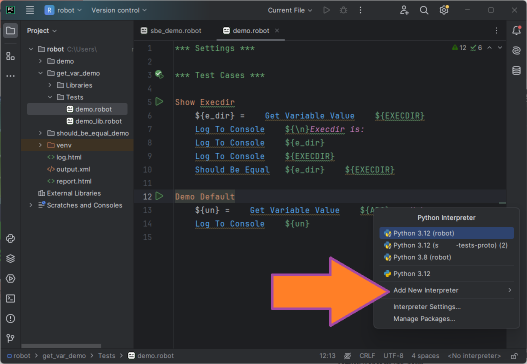 Configuring Python Interpreter for Robot Framework Robot Framework Support in PyCharm image from website www.aredel.com image from www.aredel.com