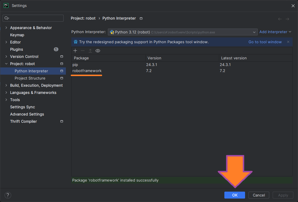 Installing Robot Robot Framework Support in PyCharm image from website www.aredel.com image from www.aredel.com