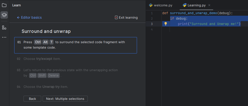 обернуть код в PyCharm изображение с сайта www.devhops.ru