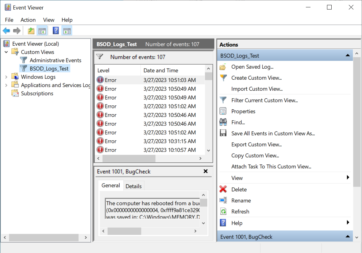 Studying BSOD Logs in Windows 10 Image from www.aredel.com