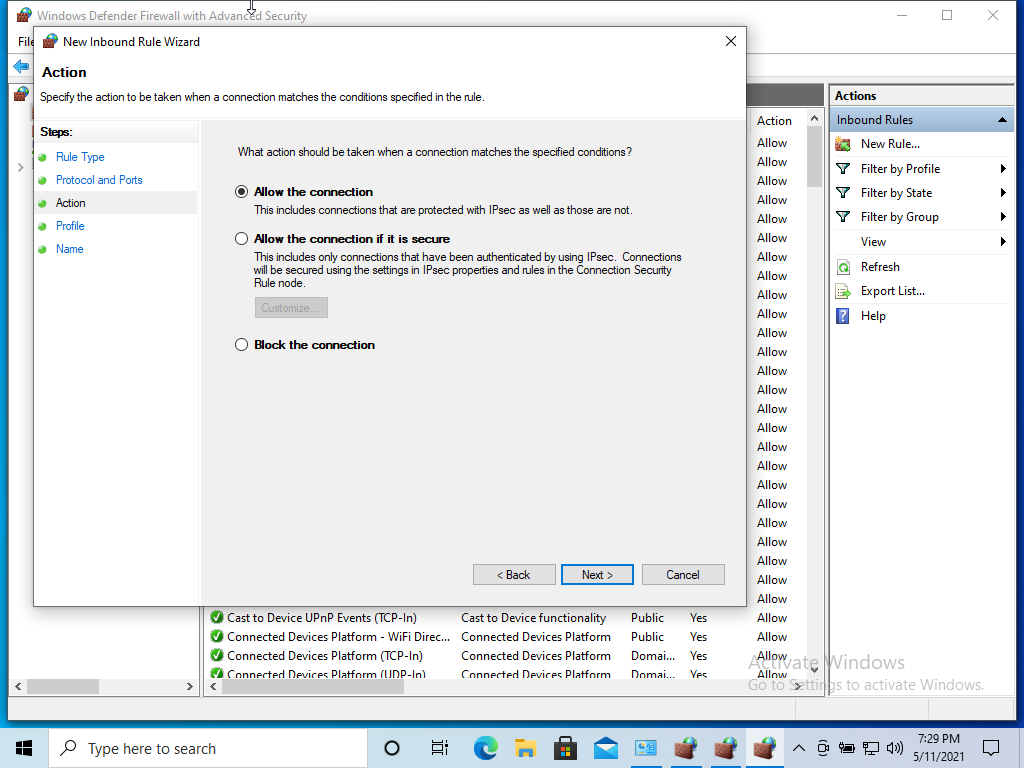 Open the port in windows firewall image from www.aredel.com