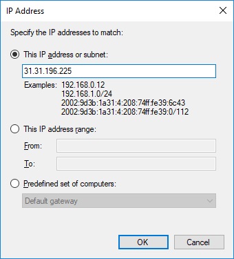 WF Custom Rule to block IP at www.aredel.com
