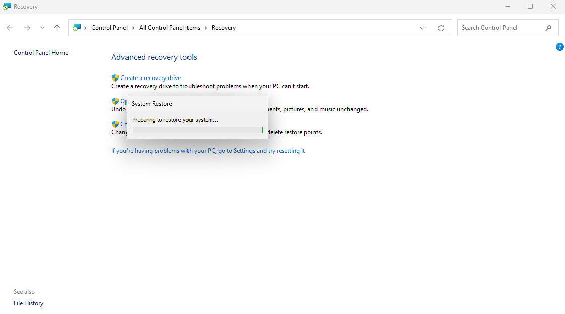 Recover Windows from recovery point image from www.aredel.com image from www.aredel.com