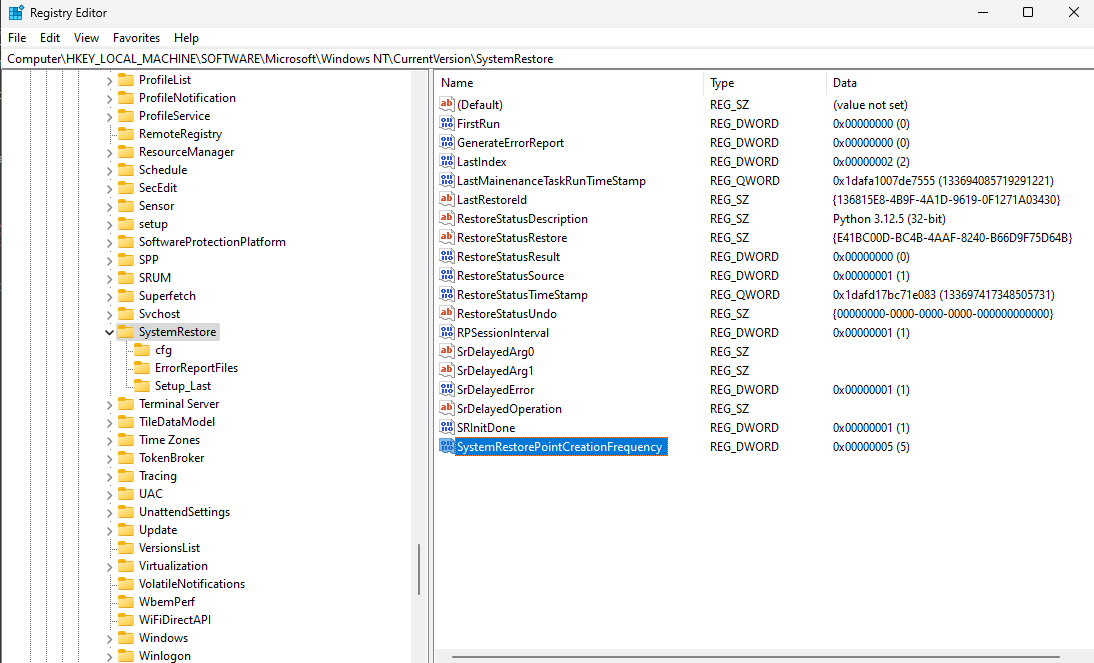 Setting SystemRestorePointCreationFrequency Windows image from www.aredel.com image from www.aredel.com